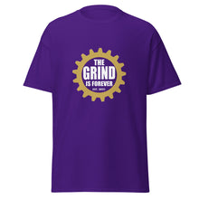 Load image into Gallery viewer, The Grind is Forever Logo T-Shirt Purple/Yellow
